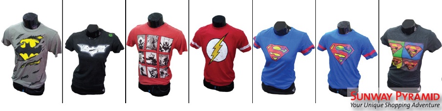 Colourful Super Hero Tees available at DC Comics Super Heroes